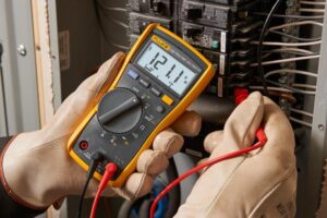 Fluke 115 Field Technicians Digital Multimeter in use
