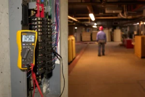Fluke 117 Multimeter in use