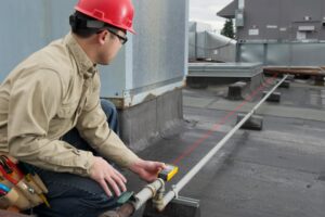 Fluke 419D Laser Distance Meter in use