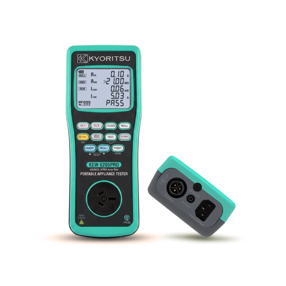 Kyoritsu 6205PRO portable appliance tester front view
