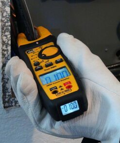 IDEAL 61-415 200A AC/DC TRMS TightSight® fork meter, Split Jaw Meter, w/ Flashlight & NCVT in use