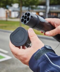 The FEV300 Test Adapter Kit with Type 2 Connector in use