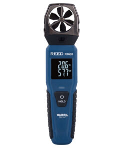 REED R1600 Vane Anemometer Bluetooth Smart Series - Compact Wireless Air Velocity, Temperature & Humidity Meter with Real-Time Data Logging for HVAC/R Servicing