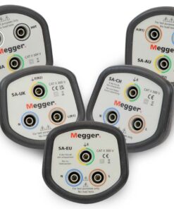 Megger SA-AU Socket Adaptor - Efficient R1 & R2 Electrical Testing with Color-Coded Terminals & CAT II 300 V Certification