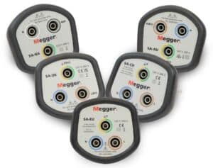 Megger SA-AU Socket Adaptor - Efficient R1 & R2 Electrical Testing with Color-Coded Terminals & CAT II 300 V Certification