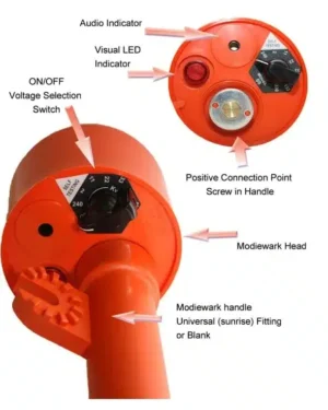 The Modiewark is a non-contact and contact voltage tester