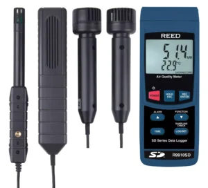 Alternative view of REED R9910SD Data Logging Air Quality Meter – Accurate Real-Time O2, CO2, CO Temperature & Humidity Monitoring with Easy Excel Data Export for Schools, Offices, and Industrial Applications