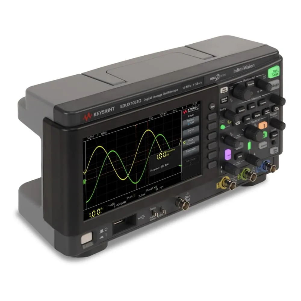 Keysight EDUX1052G Oscilloscope: 50 MHz, 2 analogue channels + Generator - Image 2