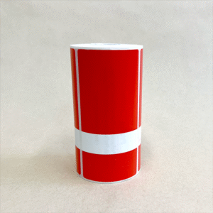 OPT-RED Direct Thermal Red test and tag roll (250 tags)