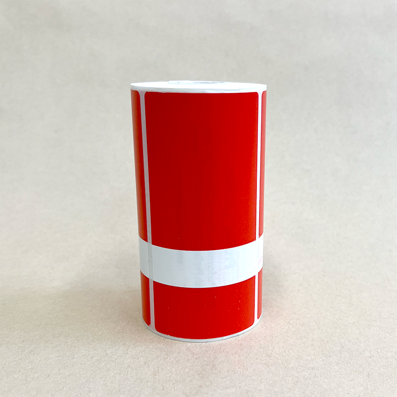 OPT-RED Direct Thermal Red test and tag roll (250 tags)