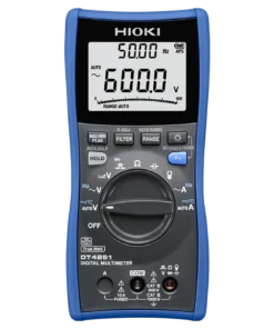 HIOKI DT4261 digital multimeter with safety test leads and terminal shutters