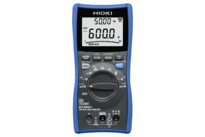 HIOKI DT4261 digital multimeter with safety test leads and terminal shutters