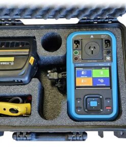 Metrel MI3340 AlphaEE XA portable appliance tester with color touchscreen and ergonomic design