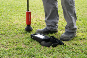 Find the source of an outdoor water leak.