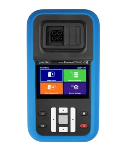 Metrel MI3136 touch screen display showing socket test Pass/Fail result