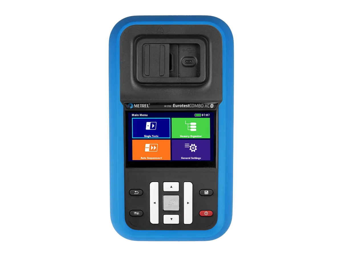 Metrel MI3136 electrical installation tester with test leads and accessories