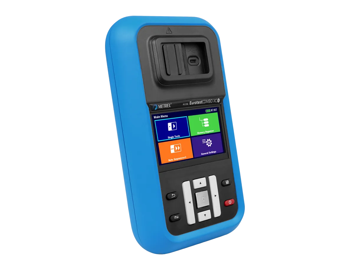 Metrel MI3136 electrical installation tester with test leads and accessories