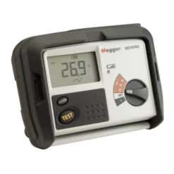 Megger DET4TD2 digital earth resistance tester with 4-terminal test leads and spikes