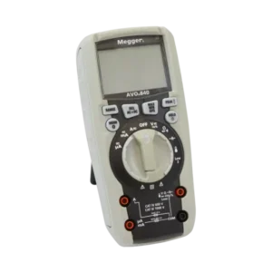 AVO840 multimeter display showing 6000-count LCD and backlight